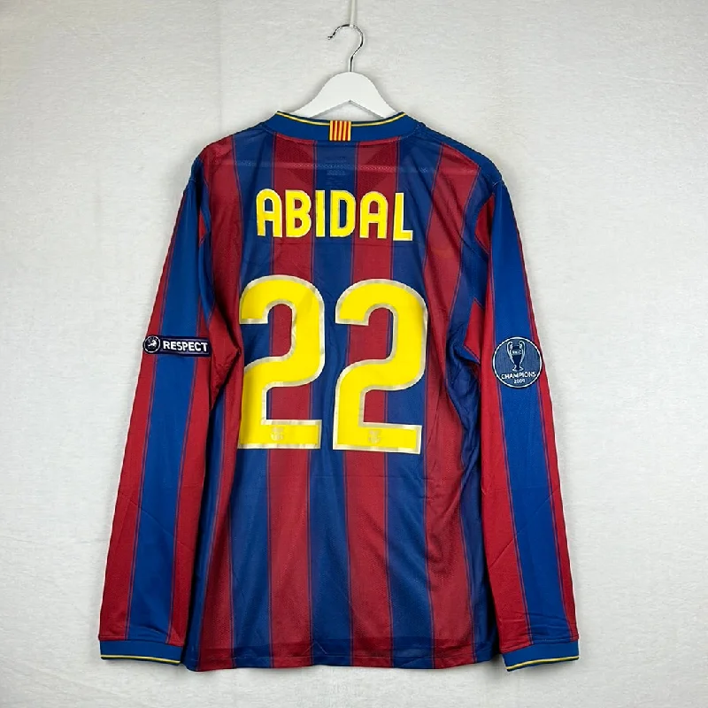 Barcelona 2009/2010 Player Issue Home Shirt - Abidal 22 - Long Sleeve