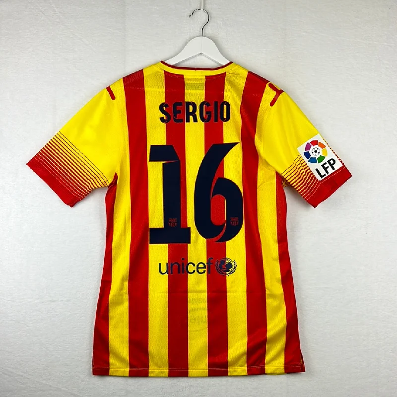 Barcelona 2013/2014 Player Issue Away Shirt - Sergio 16 - La Liga