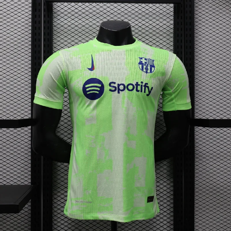 CAMISA VERSÃO PLAYER DO BARCELONA 24/25 VERDE E BRANCO