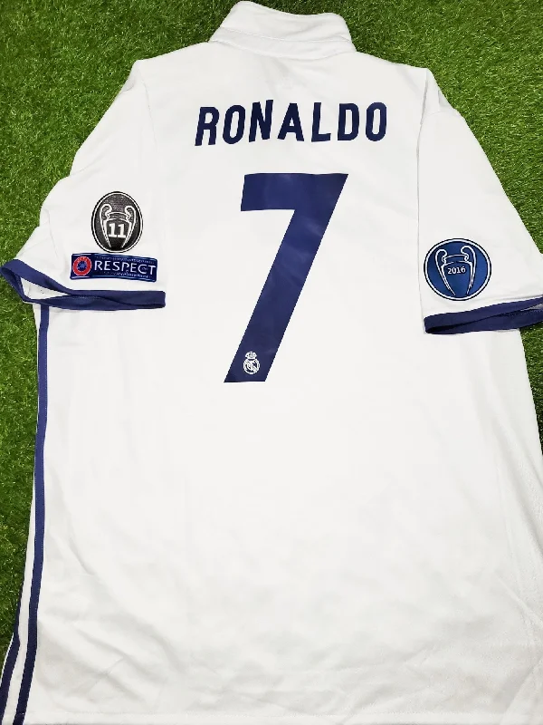 Cristiano Ronaldo Real Madrid 2016 2017 UEFA Home Soccer Jersey Shirt XL SKU# S94992