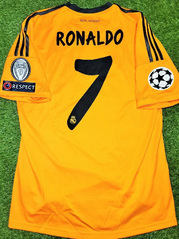 Cristiano Ronaldo Real Madrid UEFA 2013 2014 Third Soccer Jersey Shirt M SKU# Z29454