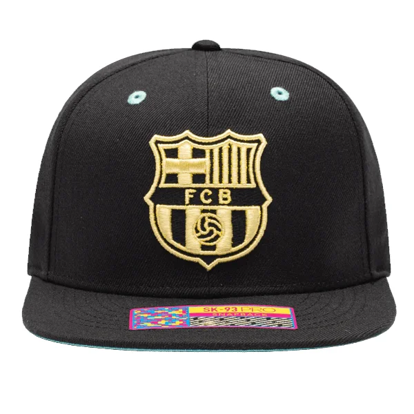 Fan Ink Barcelona Ice Cream Snapback Hat (Black/Gold)