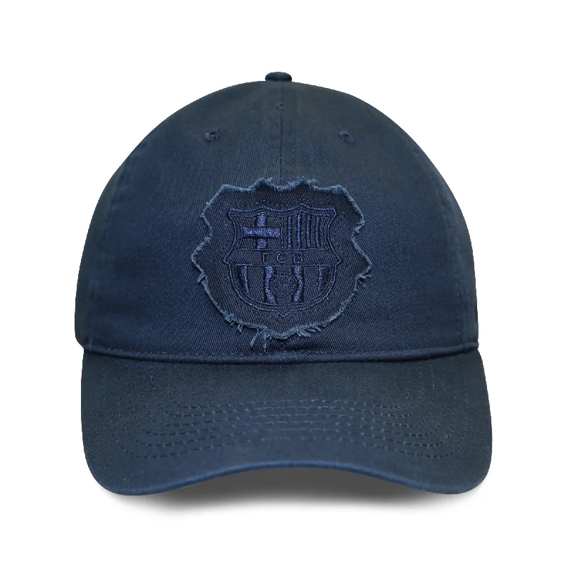 FC Barcelona Distressed Logo Patch 6 Panel Structured Cap