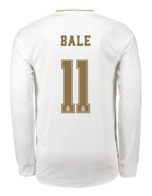 Gareth Bale Real Madrid Long Sleeve 19/20 Home Jersey