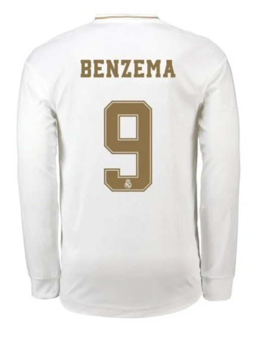 Karim Benzema Real Madrid Long Sleeve 19/20 Home Jersey