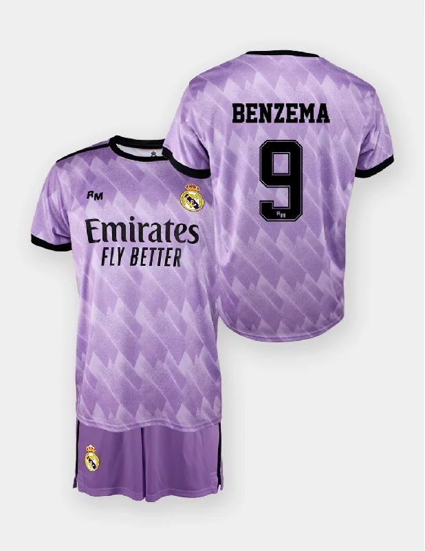 Kit Real Madrid Junior Extérieur Benzema 2022/23 Roger's Replica