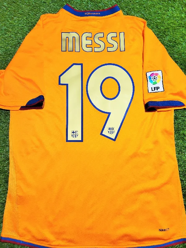 Messi Barcelona 2006 2007 Orange Away Soccer Jersey Shirt Camiseta M SKU# 146982-819