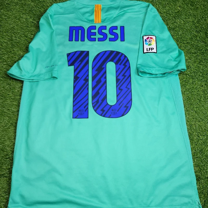 Messi Barcelona 2010 2011 Away Soccer Jersey Shirt L SKU# 382358-310