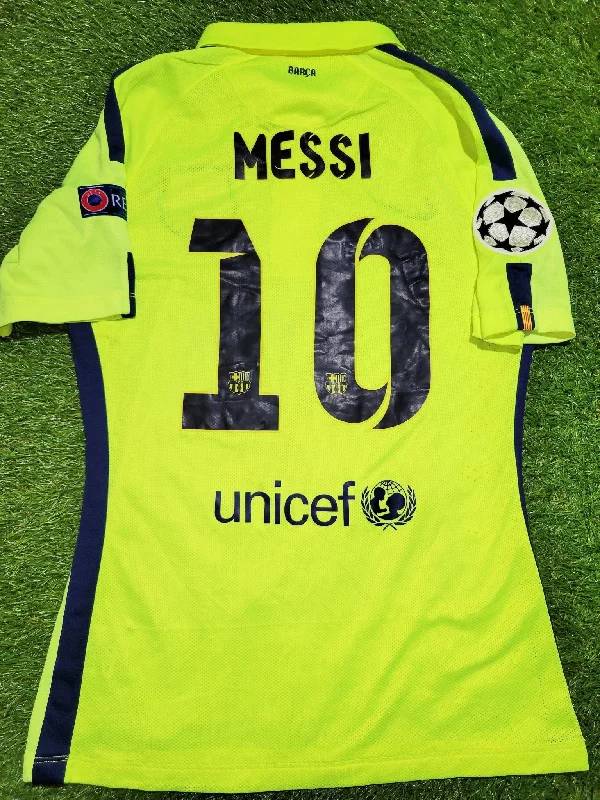 Messi Barcelona 2014 2015 TREBLE SEASON UEFA PLAYER ISSUE Third Soccer Jersey Shirt M SKU# 631132-711