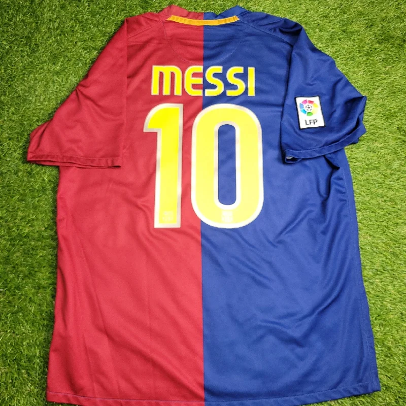 Messi Barcelona TREBLE SEASON 2008 2009 Home Soccer Jersey Shirt L SKU# 286784-655