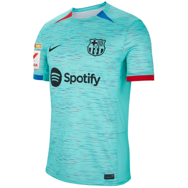 Nike Barcelona Third Jersey w/ La Liga Champion Patches 23/24 (Light Aqua/Royal Blue)