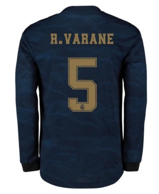 Raphael Varane Real Madrid Long Sleeve 19/20 Away Jersey