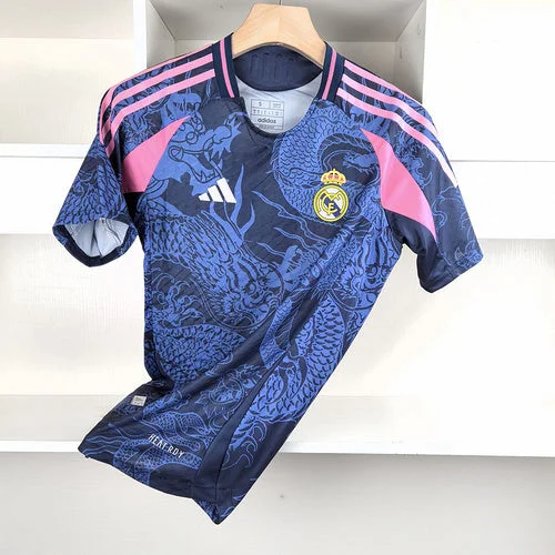 Player Version 2024-25 Real Madrid Dragon Blue Soccer Jersey Size S-XXL(7634)