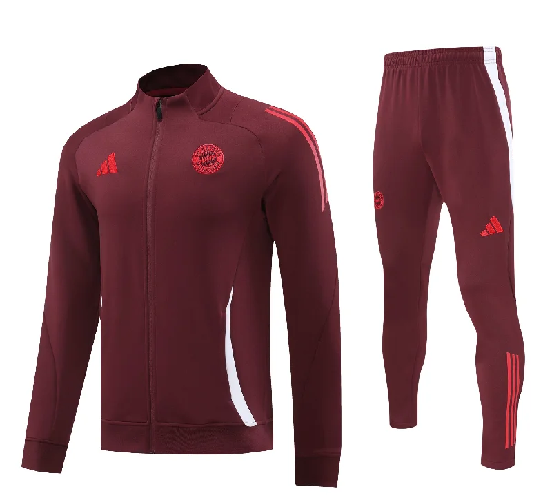 Bayern Munich 2024-25 Dark Red Full-zip Training Tracksuit Set