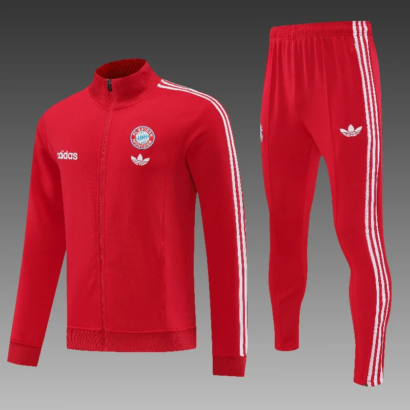 Bayern Munich 2024-25 Red Classic Full-zip Tracksuit Set