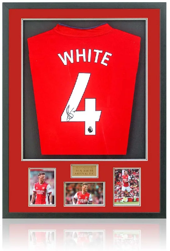 Ben White Arsenal Hand Signed Number 4 Football Shirt AFTAL COA