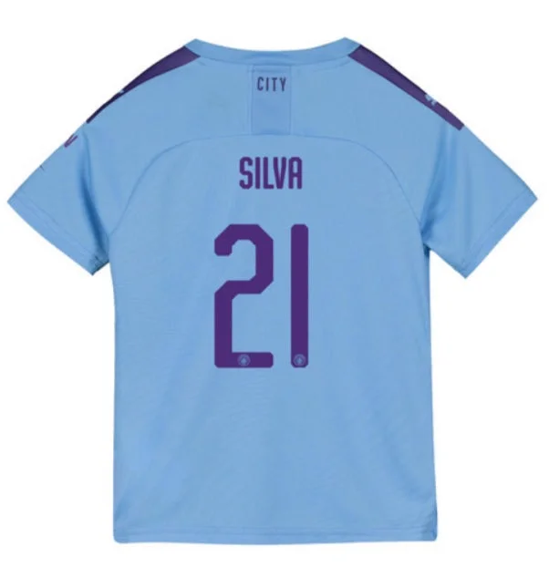 David Silva Manchester City Youth 19/20 Club Font Home Jersey