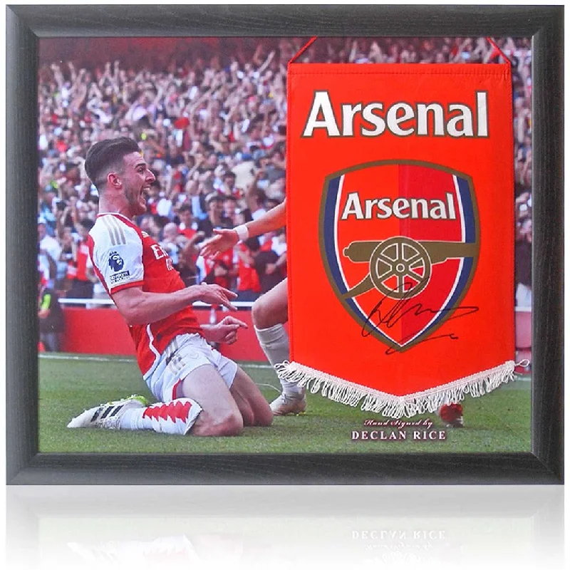 Declan Rice Arsenal Hand Signed Large Pennant Presentation AFTAL COA