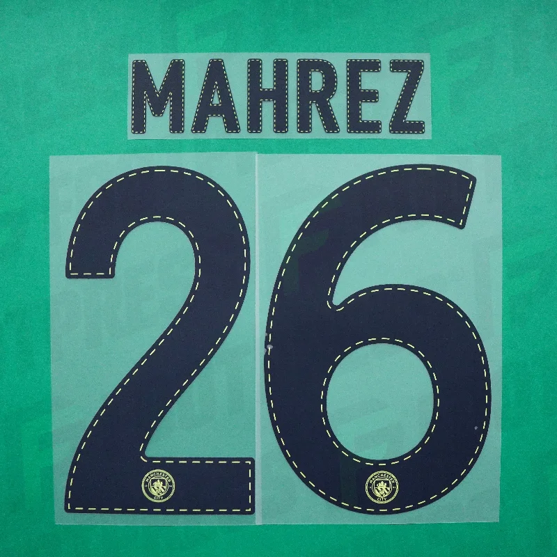 Flocage Officiel - Manchester City, Mahrez, 2022/2023, Third Europe, Noir/Vert