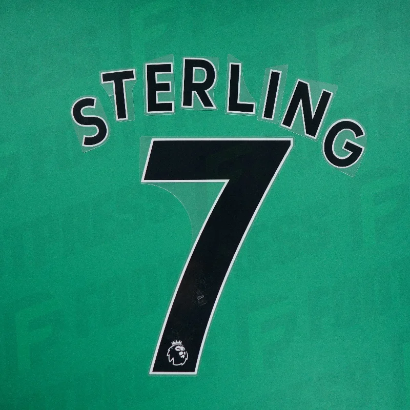 Flocage Officiel - Manchester City, Sterling, 2019/2023, Away, Noir