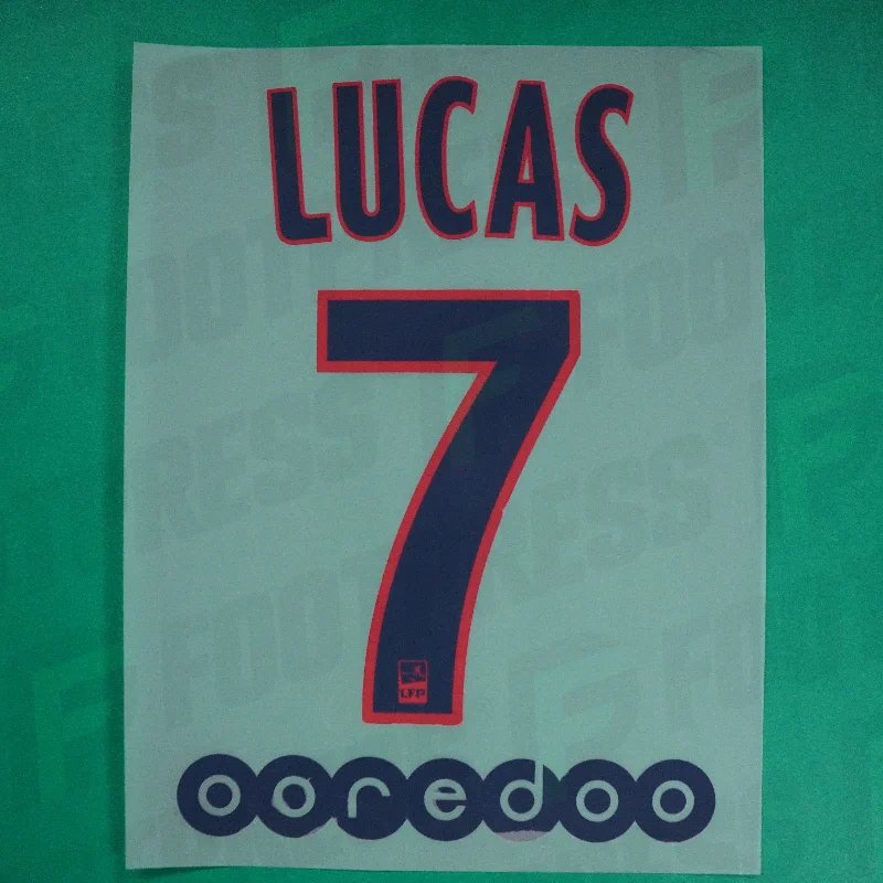 Flocage Officiel - Paris Saint-Germain, Lucas, 2015/2016, Away, Bleu/Rouge