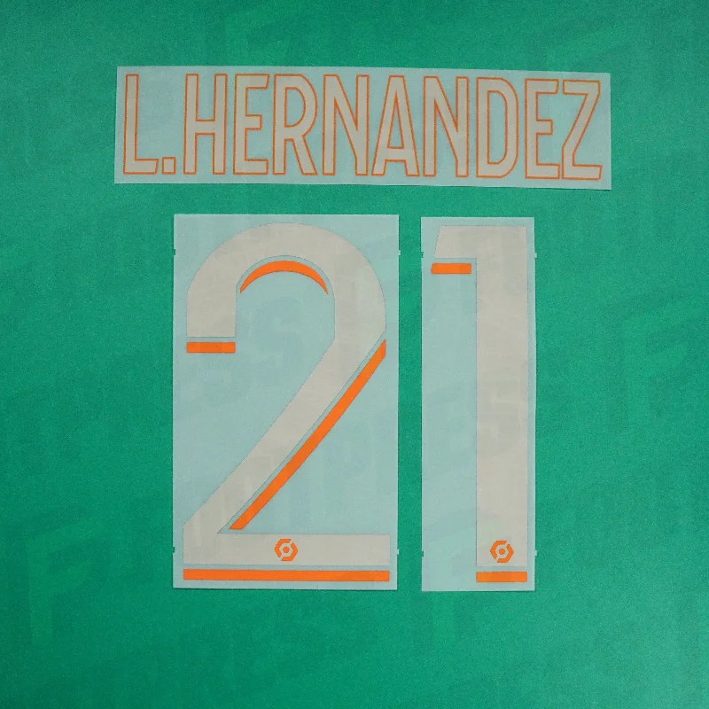 Flocage Officiel - Paris Saint-Germain, Lucas Hernandez, 2023/2024, Third, Argenté/Orange