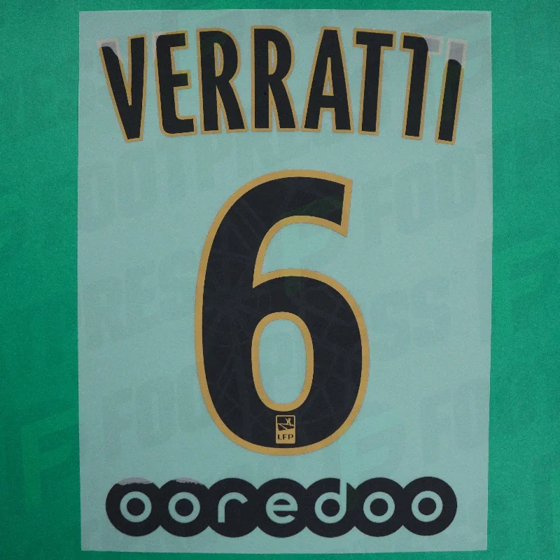 Flocage Officiel - Paris Saint-Germain, Verratti, 2018/2019, Away, Noir/Crème