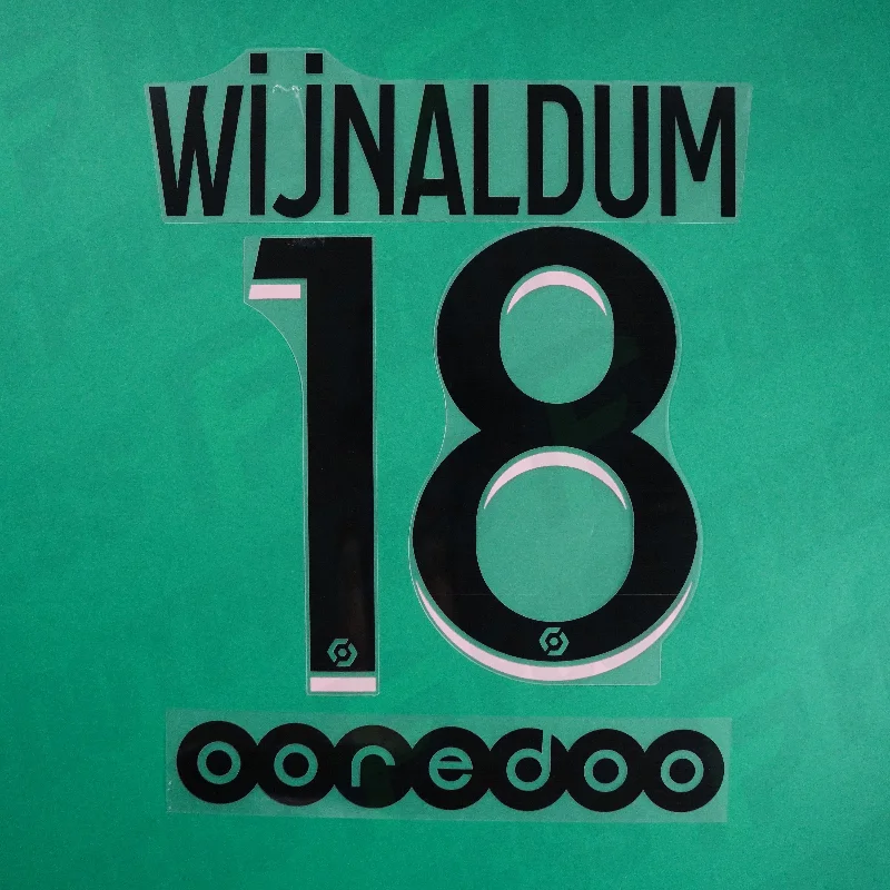 Flocage Officiel - Paris Saint-Germain, Wijnaldum, 2021/2022, Away, Noir/Rose