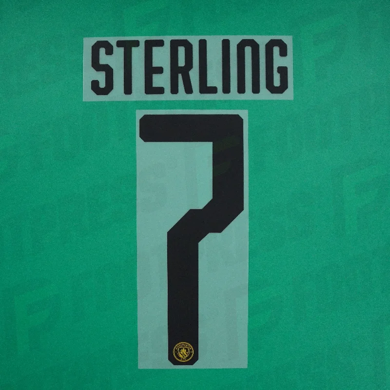 Flocage Officiel - Sterling, Manchester City, 2019/2020, Third LDC, Noir