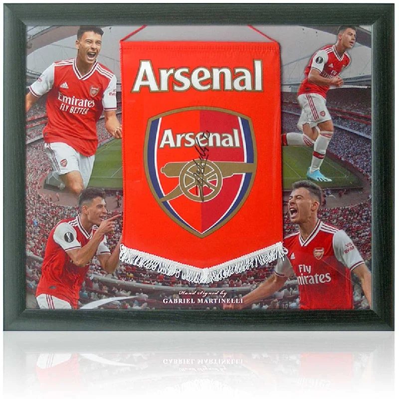 Gabriel Martinelli Arsenal Hand Signed Large Pennant Presentation AFTAL COA