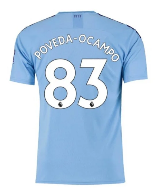 Ian Poveda Manchester City 19/20 Home Jersey