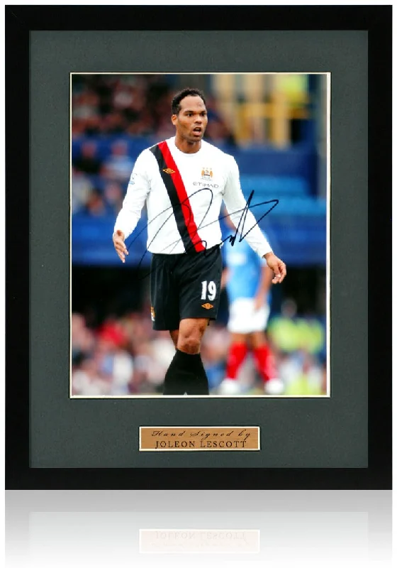 Joleon Lescott Manchester City Legend Hand Signed 10x8'' Photograph AFTAL COA