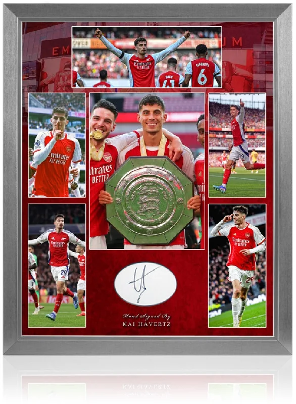 Kai Havertz Arsenal Hand Signed 16x12'' Montage AFTAL COA