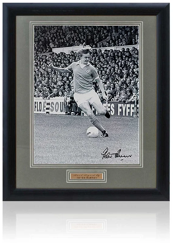 Peter Barnes Manchester City Legend Hand Signed 16x12'' Photograph AFTAL COA