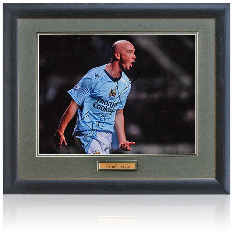 Stephen Ireland Manchester City Legend Hand Signed 16x12'' Photograph AFTAL COA