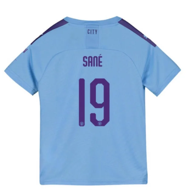 Leroy Sane Manchester City Youth 19/20 Club Font Home Jersey