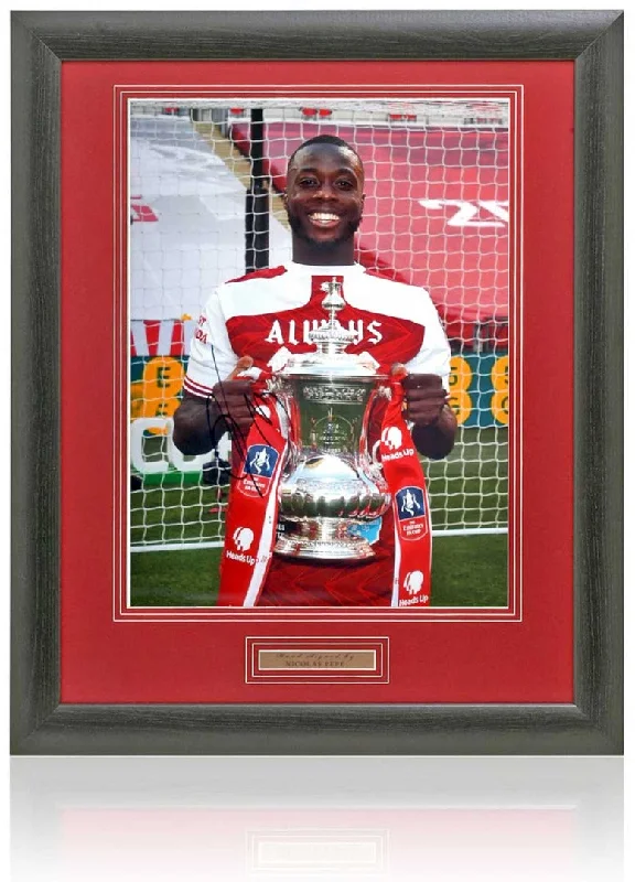 Nicolas Pepe Arsenal Hand Signed 16x12'' Photograph AFTAL COA