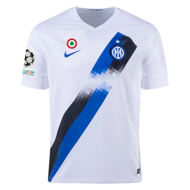 Nike Inter Milan Away Jersey w/ Champions League + Copa Italia Patches 23/24 (White/Lyon Blue)