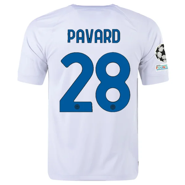 Nike Inter Milan Benjamin Pavard Away Jersey w/ Champions League + Copa Italia Patches 23/24 (White/Lyon Blue)