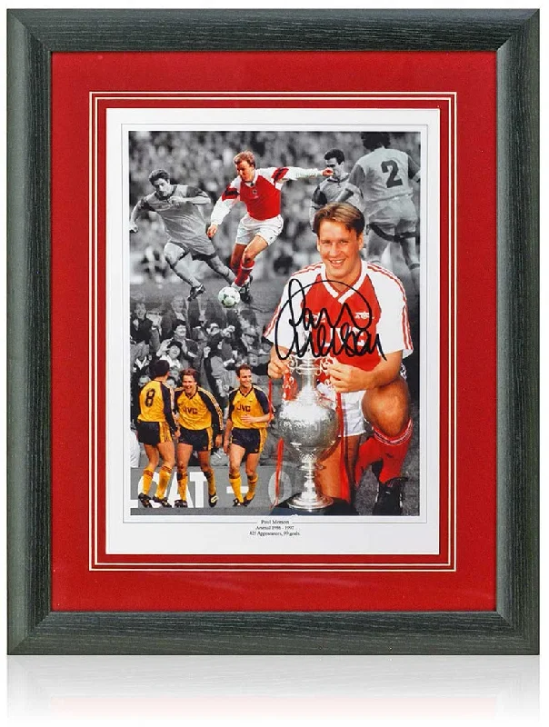 Paul Merson Arsenal Legend Hand Signed 16x12'' Montage AFTAL COA