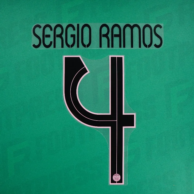 Flocage Officiel - Paris Saint-Germain, Sergio Ramos, 2021/2022, Away LDC, Noir/Rose (PSG)