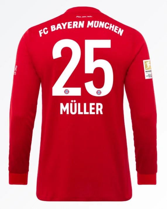 Thomas Muller Bayern Munich 19/20 Long Sleeve Home Jersey