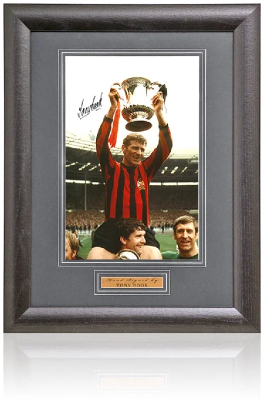 Tony Book Manchester City Legend Hand Signed 12x8'' Photograph AFTAL COA