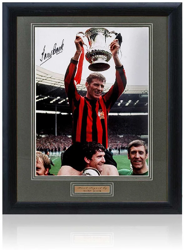 Tony Book Manchester City Legend Hand Signed 1969 FA Cup 16x12'' Photograph COA