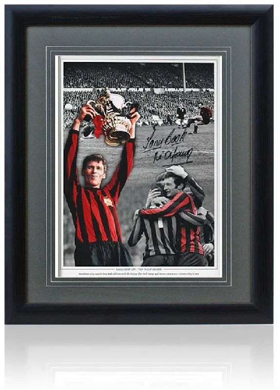 Tony Book and Neil Young Manchester City 1969 FA Cup Hand Signed 16x12" Montage COA